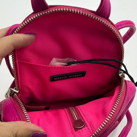 NWT- Rebecca Minkoff- Julian Mini Fuchsia Leather Crossbody - Picture 5 of 10